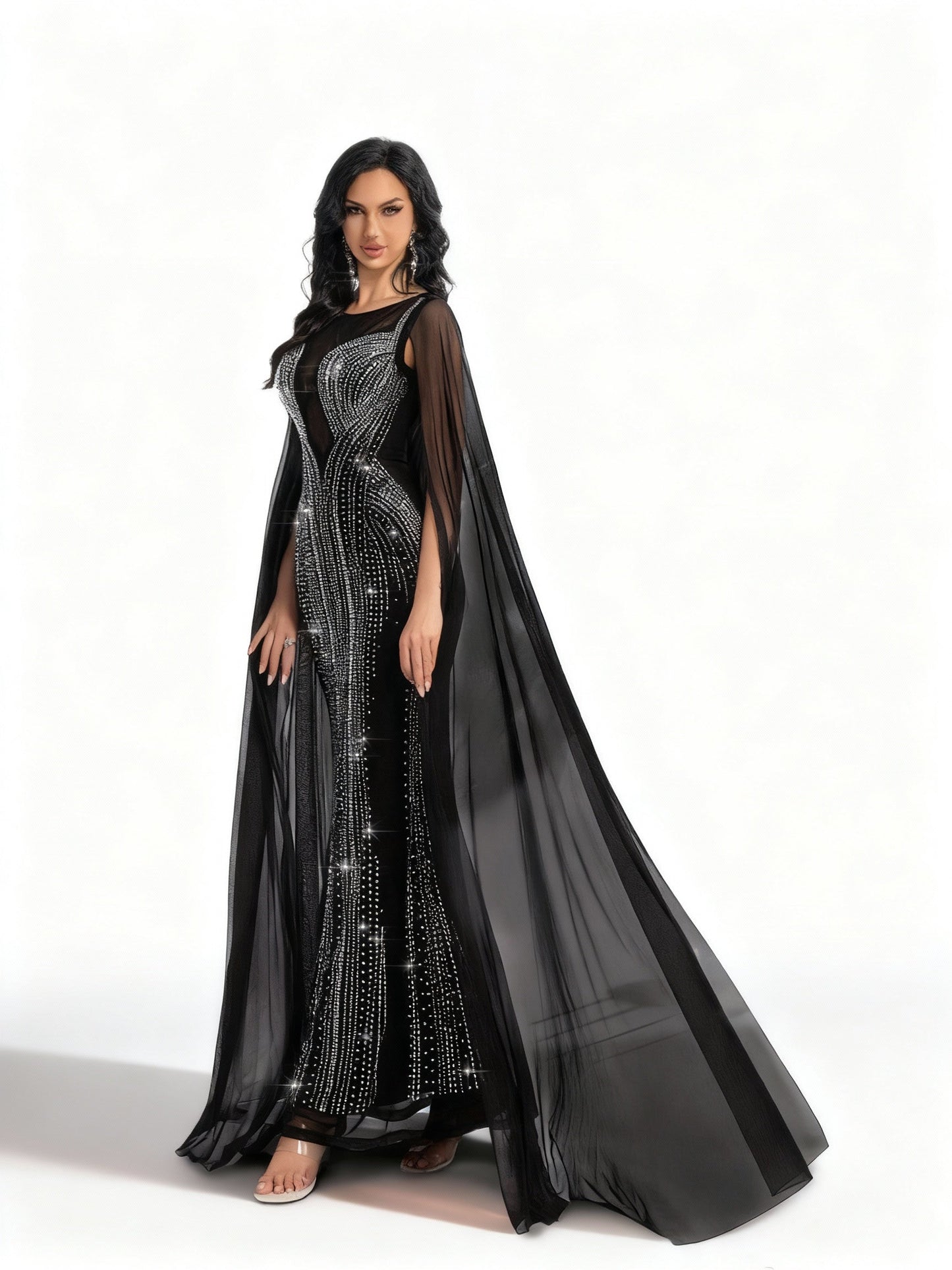 Stalluxe | Schwarzes Paillettenkleid mit Cutouts