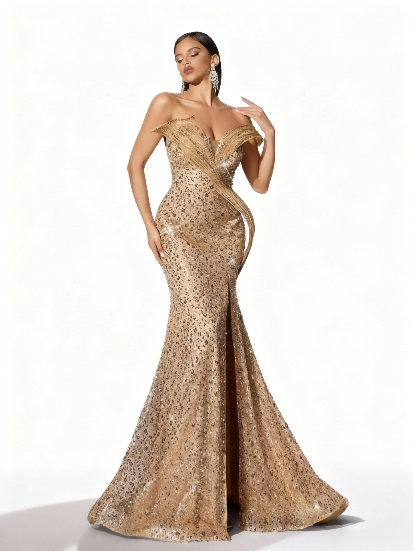 Stalluxe | Paillettenkleid mit Meerjungfrauen-Saum