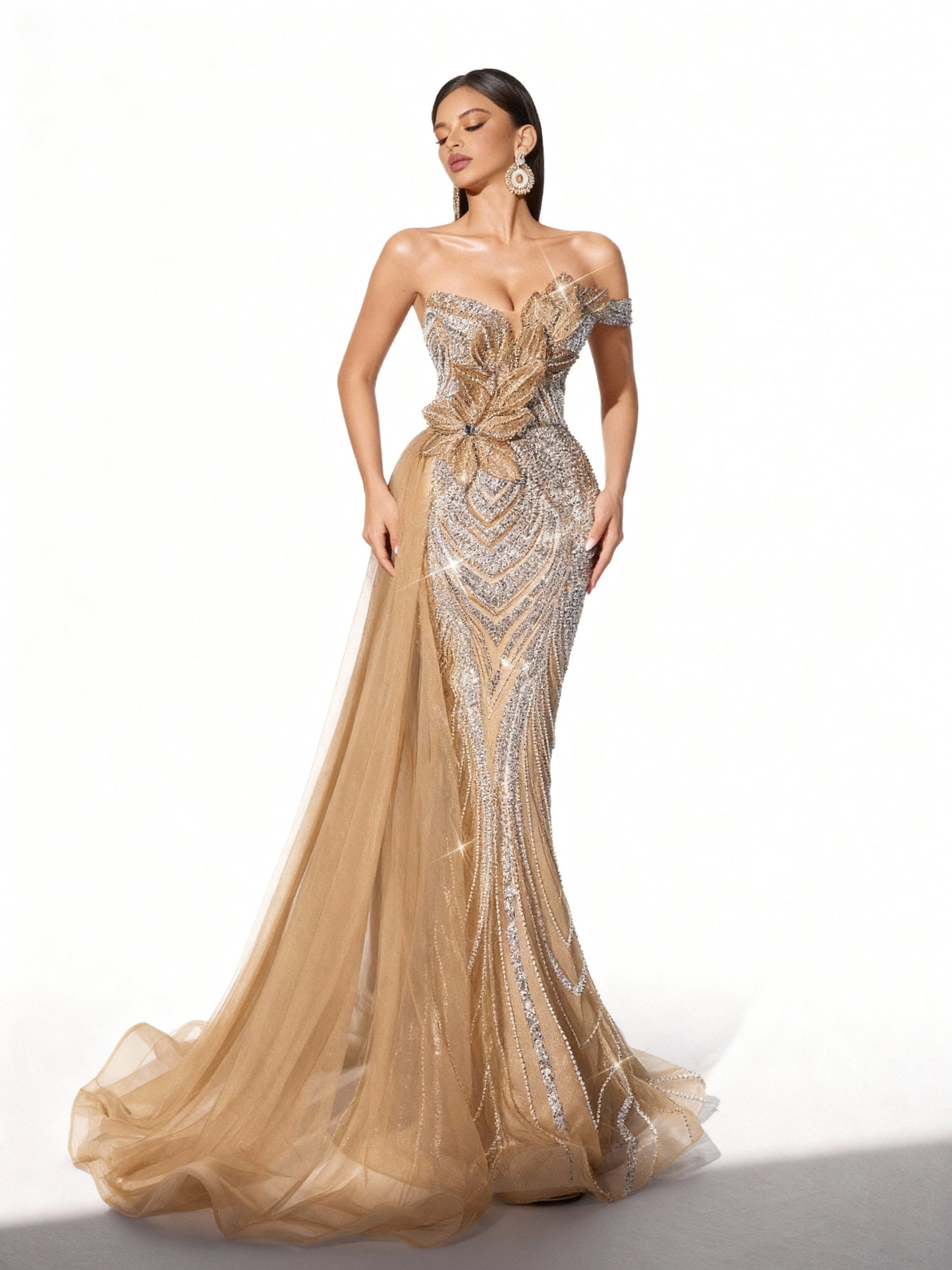 Stalluxe | Trägerloses Paillettenkleid im Meerjungfrauenstil L