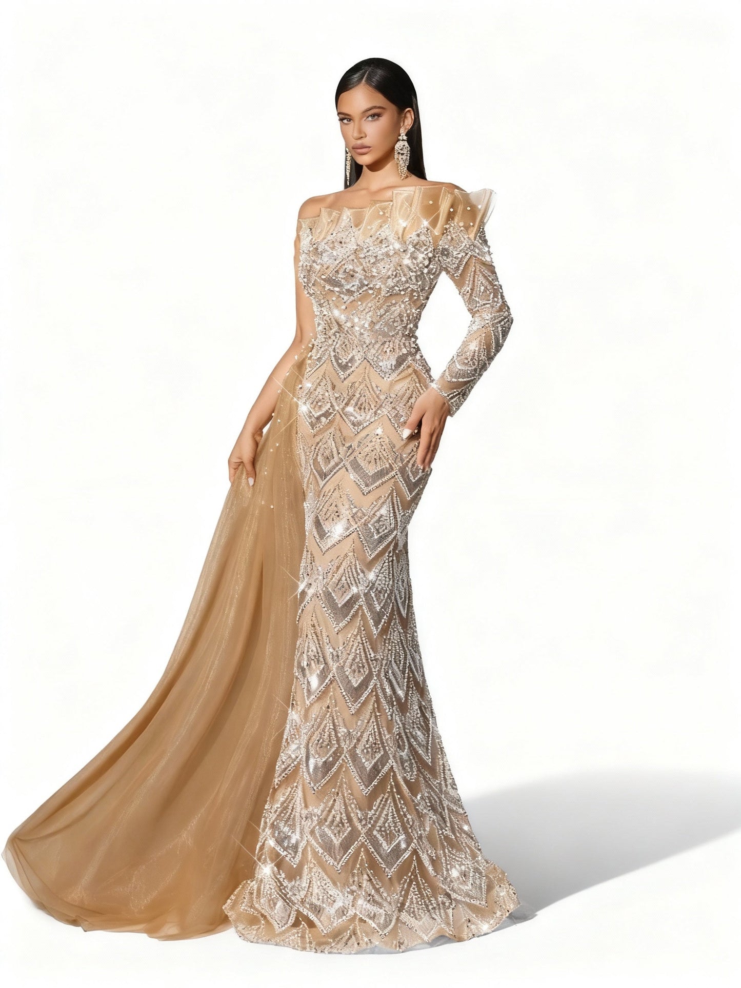 Stalluxe | Paillettenkleid mit Einer Schulter und Meerjungfrauen-Saum