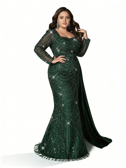 Stalluxe | Formelles Paillettenkleid in Großen Größen