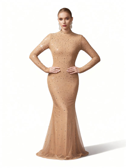 Stalluxe | Strasskleid mit Stehkragen und Fischschwanz