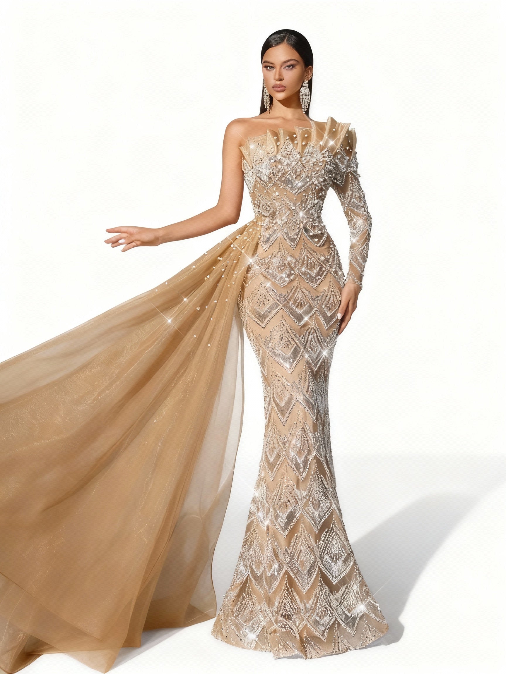 Stalluxe | Paillettenkleid mit Einer Schulter und Meerjungfrauen-Saum