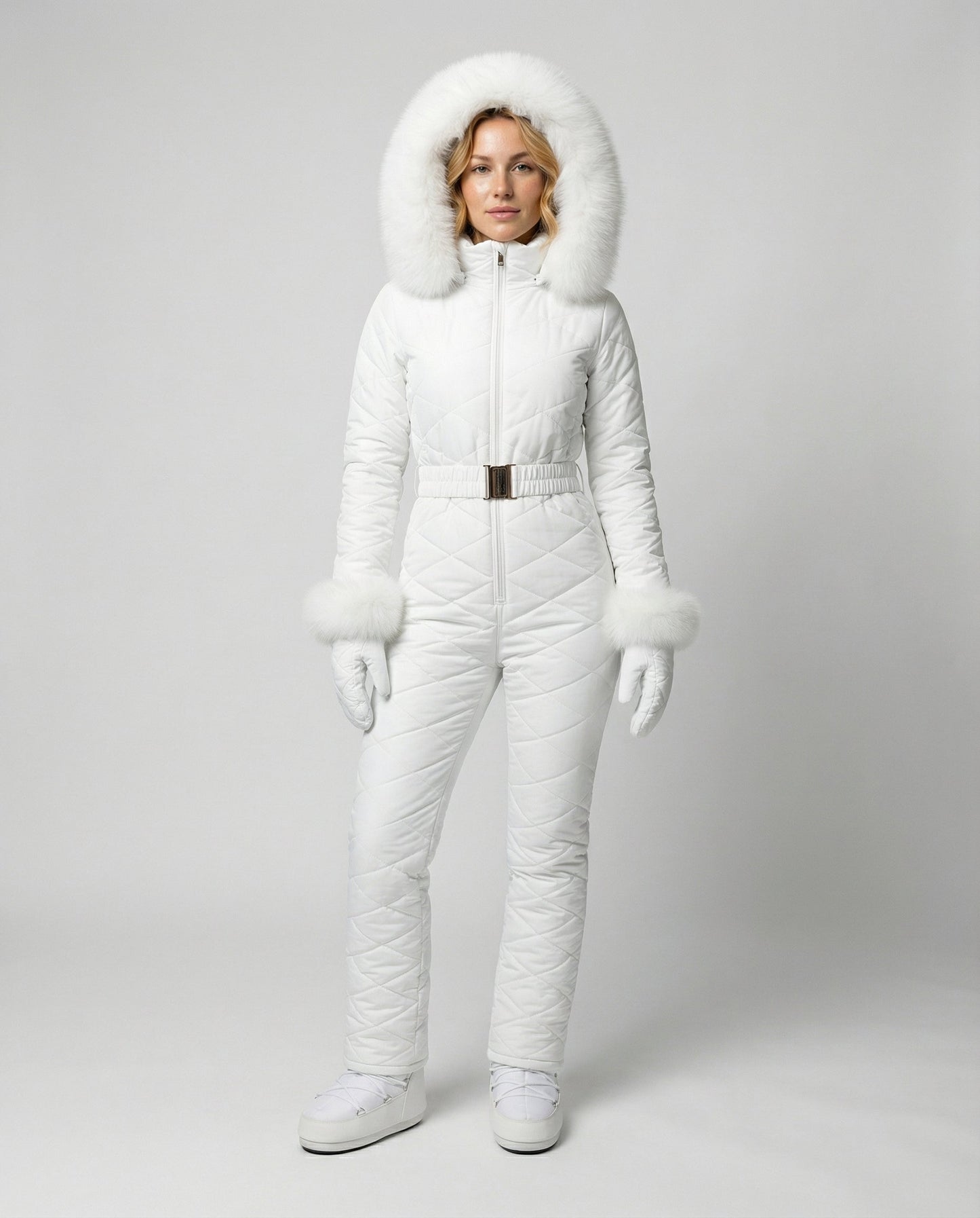 Stalluxe | Eleganter Damen Winteroverall Warm Weiß