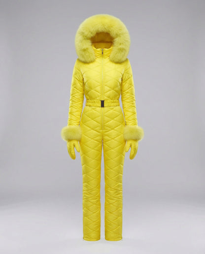 Stalluxe | Eleganter Damen Winteroverall Warm Gelb