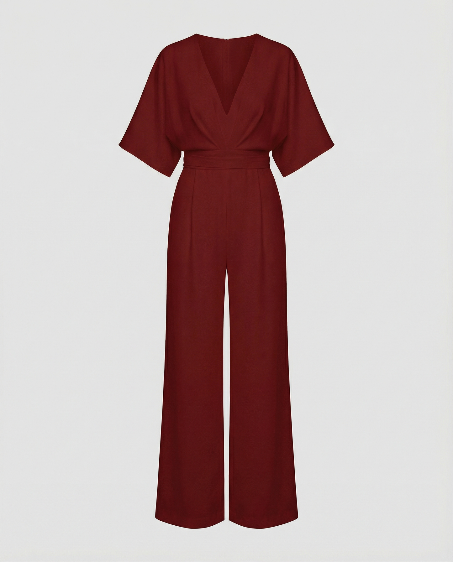 Stalluxe | Lässiger Weitbein Overall Damen Dunkelrot