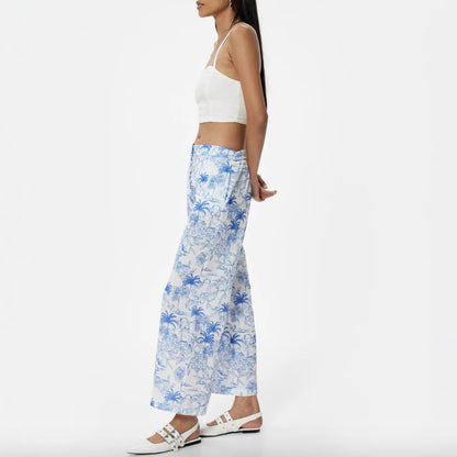 Damen Palazzo-Hose mit floralem Muster und weitem Schnitt Stalluxe