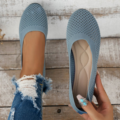Damen Atmungsaktive Ballerinas mit elastischem Strickobermaterial Stalluxe