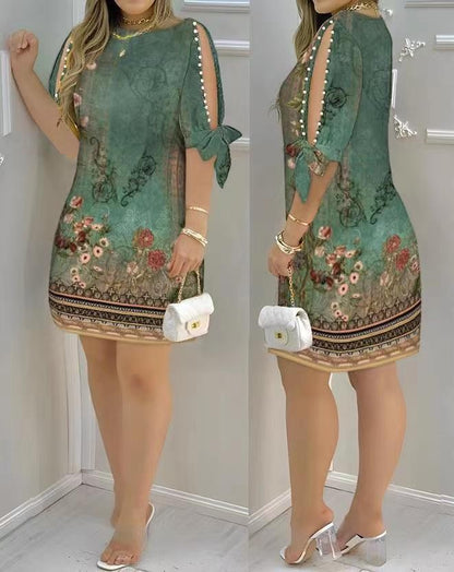 Damen Ärmelloses Freizeitkleid mit verspieltem Blumenmuster und Cut-Out-Details Stalluxe