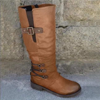 Damen Winterstiefel mit modischem Riemendesign und flexibler Sohle Stalluxe