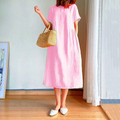 Damen Leichtes und vielseitiges Sommerkleid mit Taschen Stalluxe