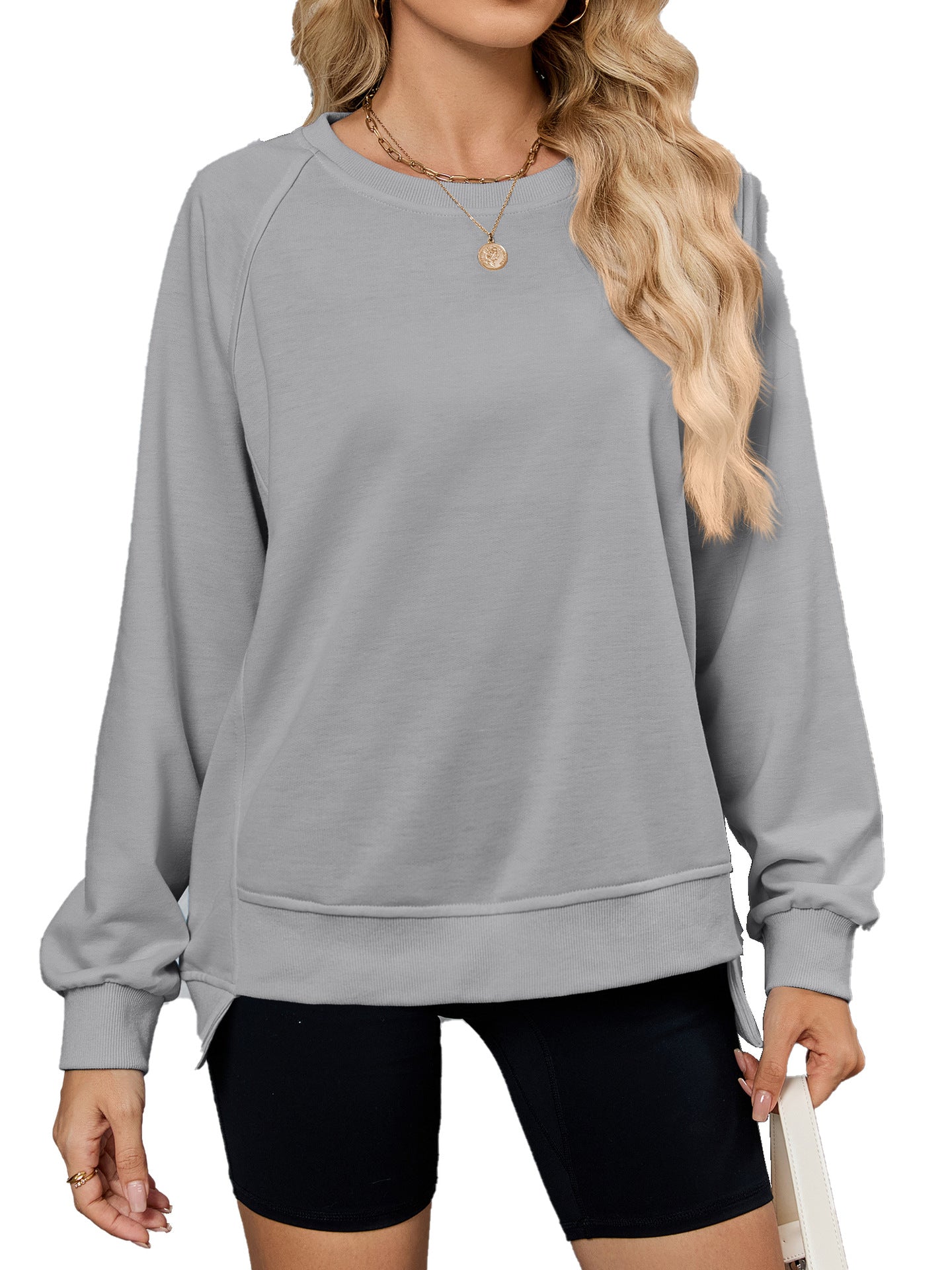 Damen lässiges Sweatshirt mit seitlichen Schlitzen und lässiger Passform Stalluxe