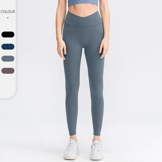 Damen Hochwertige Yogaleggings mit innovativem Kreuzbund und feuchtigkeitsregulierenden Eigenschaften Stalluxe