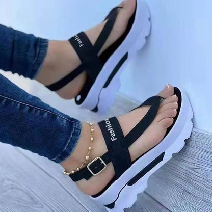 Damen Plattformsandalen mit modischem Querriemen Stalluxe