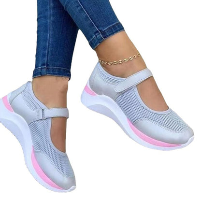 Damen atmungsaktive Sneaker mit Klettverschluss und dämpfender Sohle Stalluxe