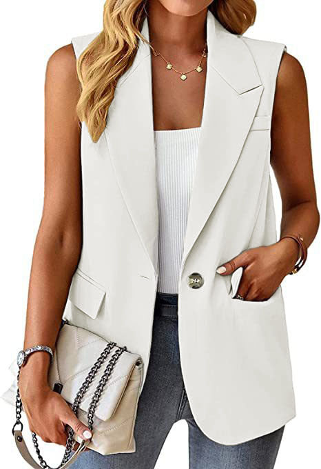 Damen ärmelloser Blazer im modernen Schnitt Stalluxe