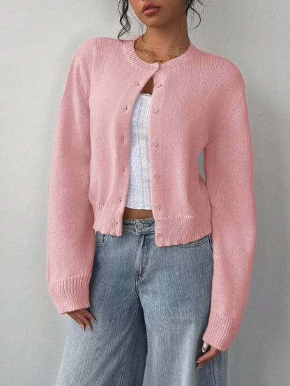Damen Strickjacke mit feiner Textur und eleganter Knopfleiste Stalluxe