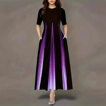 Damen Maxikleid mit eleganten Seitentaschen und luxuriösem Glanz Stalluxe