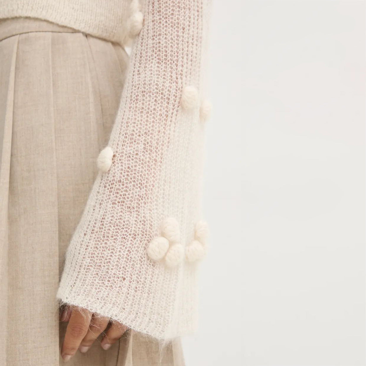 Damen Modischer Pullover mit strukturiertem Design und aufgebauschten Ärmel Stalluxe