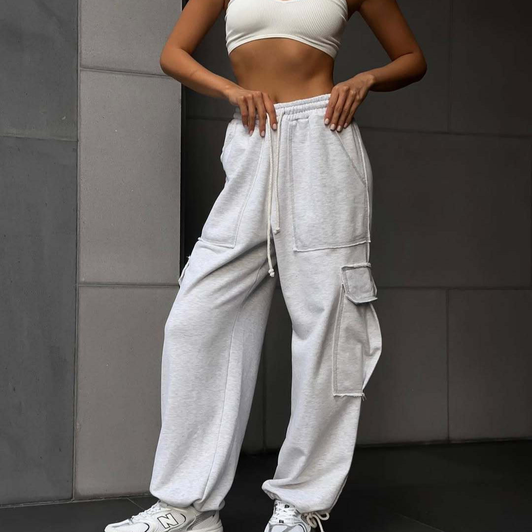 Damen lässige Cargo-Hose mit lockerer Passform und praktischen Taschen Stalluxe