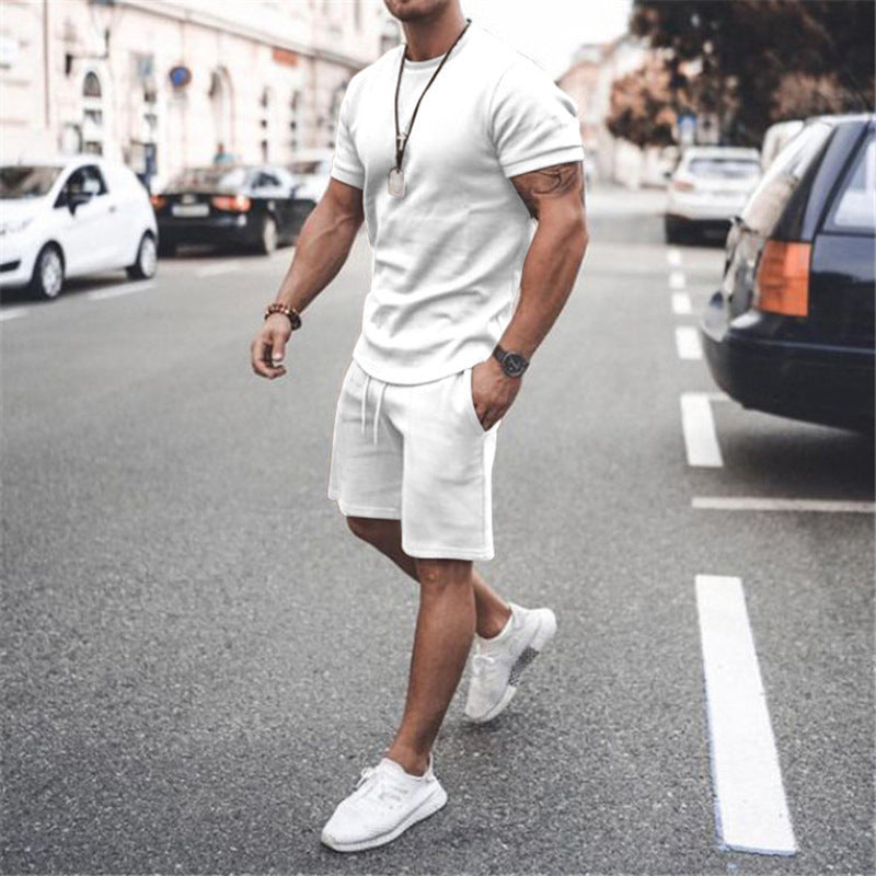 Product Image for Herren sportliches Sommer-Set mit atmungsaktivem T-Shirt und Shorts Stalluxe - Weiß / XXXL