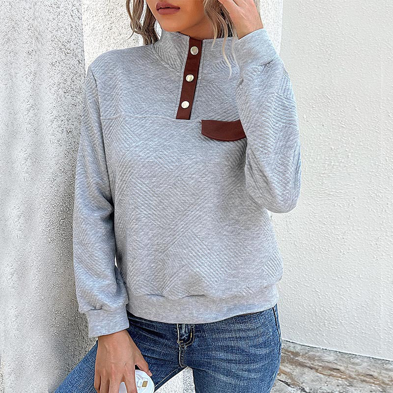 Damen modischer Stehkragen Sweater Stalluxe