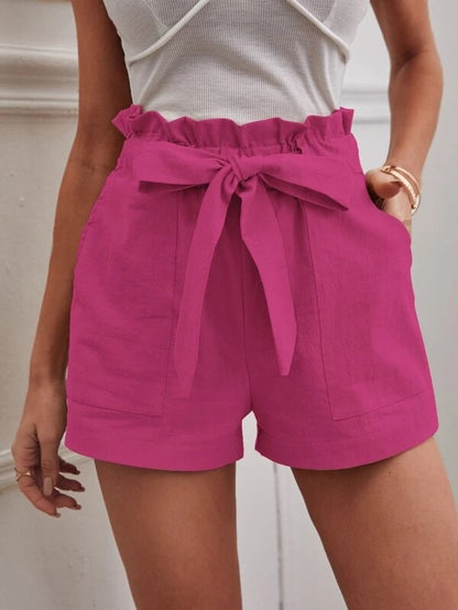 Damen Tailored Shorts mit Krawatte und praktischen Taschen Stalluxe