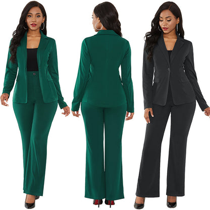 Damen elegantes Blazer-Set mit taillierter Passform und schmalen Hosen Stalluxe