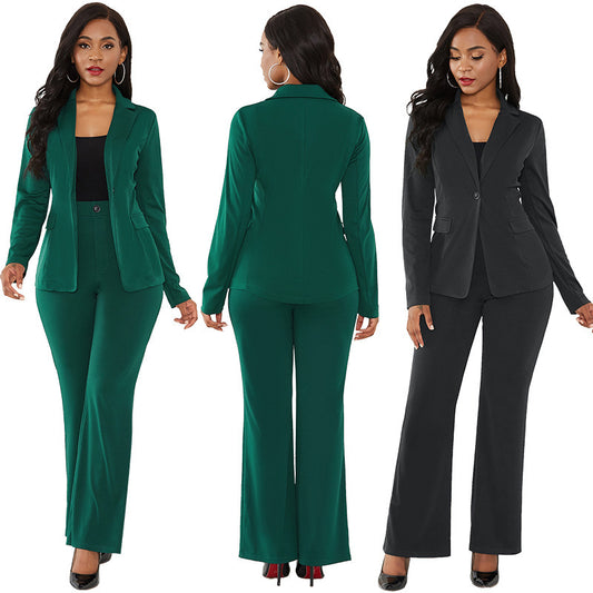 Damen elegantes Blazer-Set mit taillierter Passform und schmalen Hosen Stalluxe
