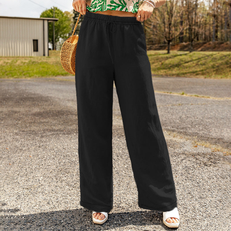Damen weite Freizeithose mit elastischem Bund und komfortabler Passform Stalluxe