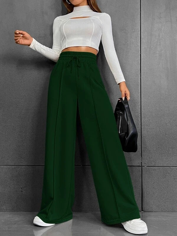 Damen Bequeme und elegante Lounge-Hose mit hohem Bund und praktischen Taschen Stalluxe