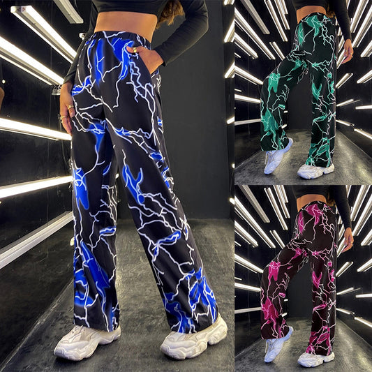 Damen stylische weite Hosen mit einzigartigem Blitzeffekt Stalluxe
