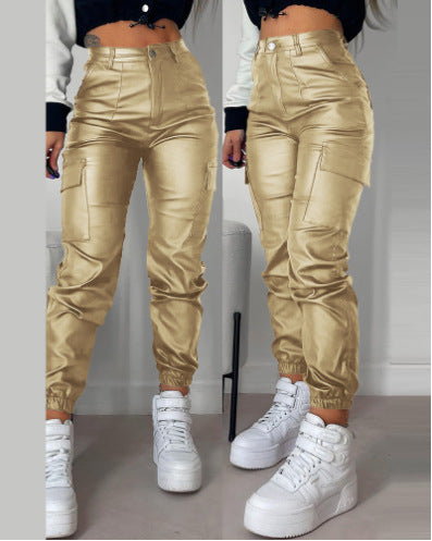 Damen Cargo-Hose mit elastischem Bund und praktischen seitlichen Taschen Stalluxe