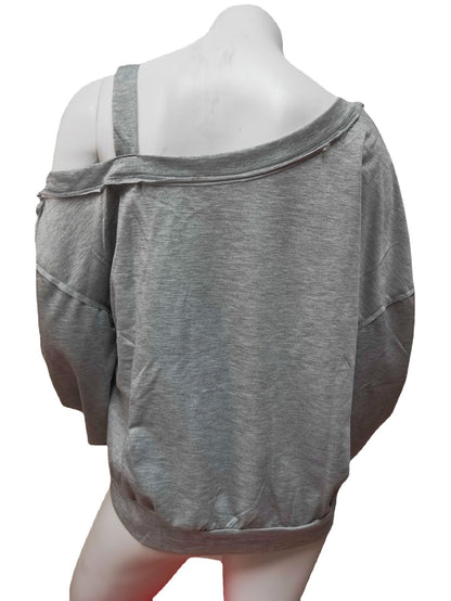 Damen Oversized Sweatshirt mit herzförmigem Glitzer-Print und lässigem Schnitt Stalluxe