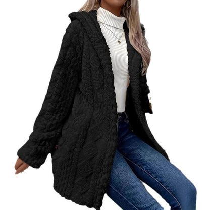 Damen Hoody-Mantel aus kuscheligem Material Stalluxe