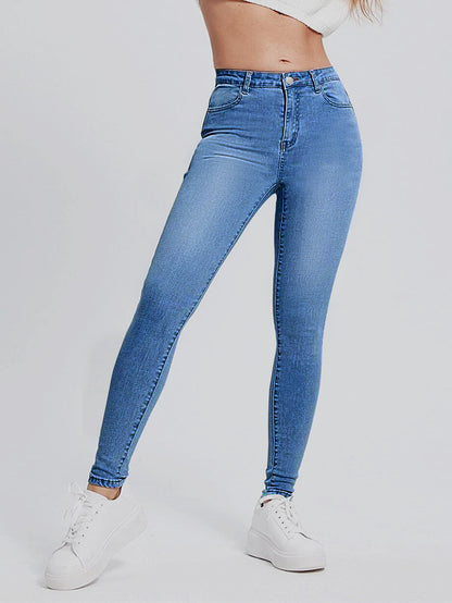 Damen Hochtaillierte Skinny Jeans mit komfortablem Stretch Stalluxe Blau