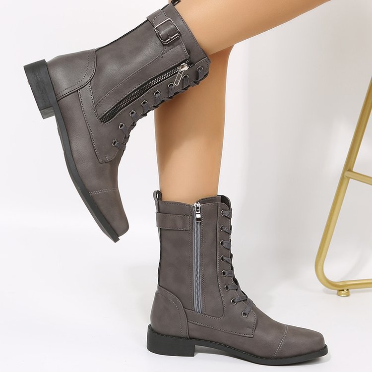 Damen Schnürstiefel mit praktischem Reißverschluss und modischem Design Stalluxe