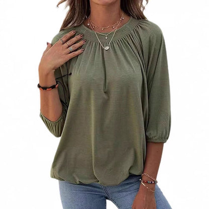 Damen lässiges Oversized-Shirt mit Rüschen und Viskose-Material Stalluxe