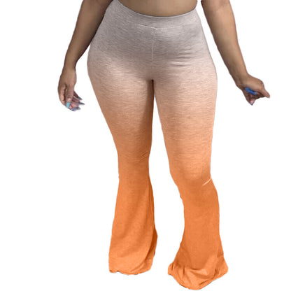 Damen Sportliche Flared Leggings mit Farbverlauf Stalluxe