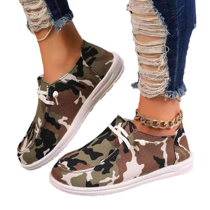 Damen komfortable Sneaker im Camouflage-Design Stalluxe