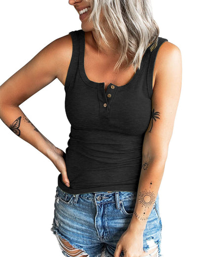 Damen komfortables Trägershirt mit Knopfdetails Stalluxe