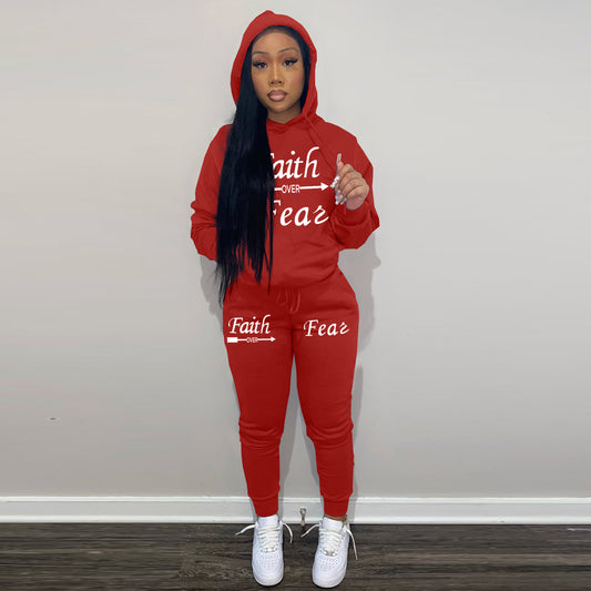 Damen Hoodie und Jogginghose Set mit inspirierendem Spruch Stalluxe