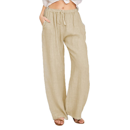 Damen Weite Leinenhose Stalluxe