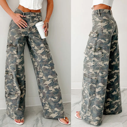 Damen Cargo-Hose mit weitem Schnitt Stalluxe
