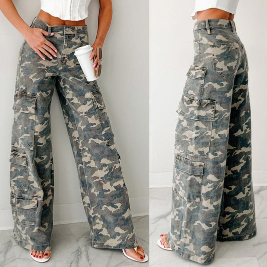 Damen Cargo-Hose mit weitem Schnitt Stalluxe