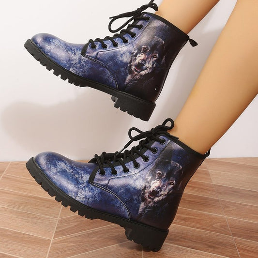 Damen Lederstiefel mit einzigartigem Tiermotiv Stalluxe