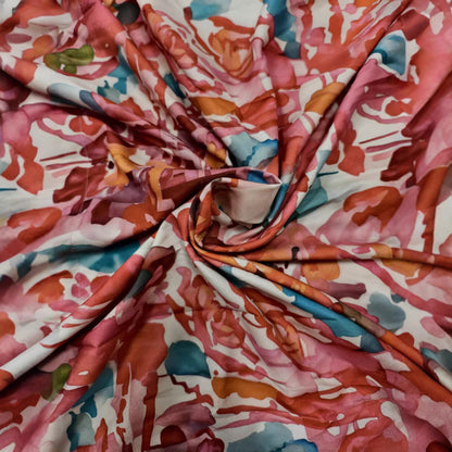 Damen Maxikleid mit buntem Floralprint und leichtem V-Ausschnitt Stalluxe