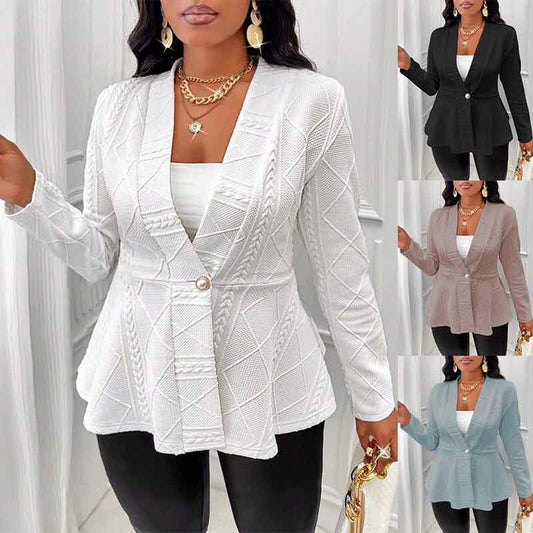 Damen Designer-Blazer mit strukturiertem Strickmuster und elegantem Schnitt Stalluxe