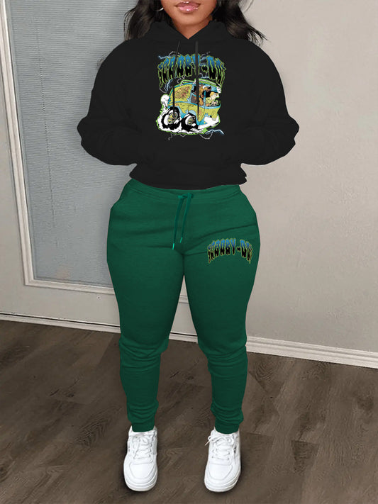 Herren Hoodie- und Jogginghose-Set mit avantgardistischem Grafikdesign und bequemer Passform Stalluxe