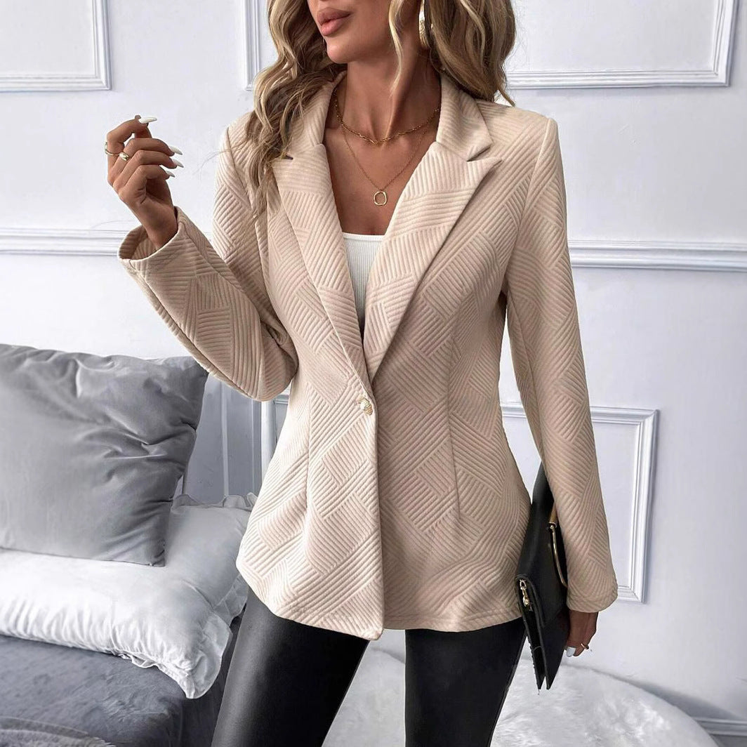 Damen eleganter Blazer mit strukturiertem Design und praktischem Knopfverschluss Stalluxe